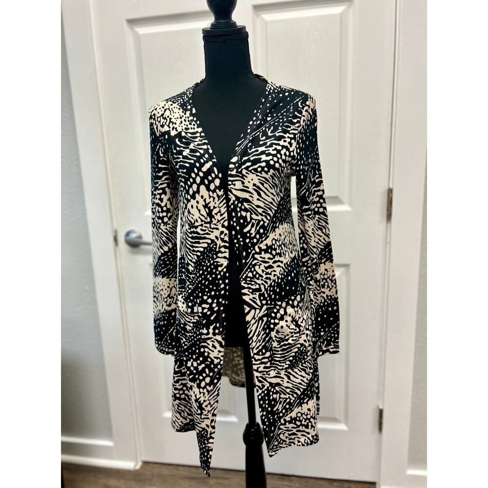 Animal print cardigan with pockets